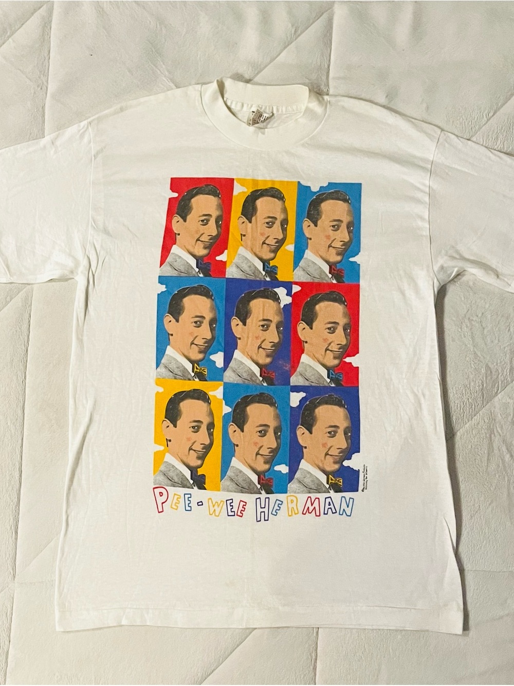Vintage 80s Pee Wee Herman Portrait White Stanley Desantis T-Shirt Small